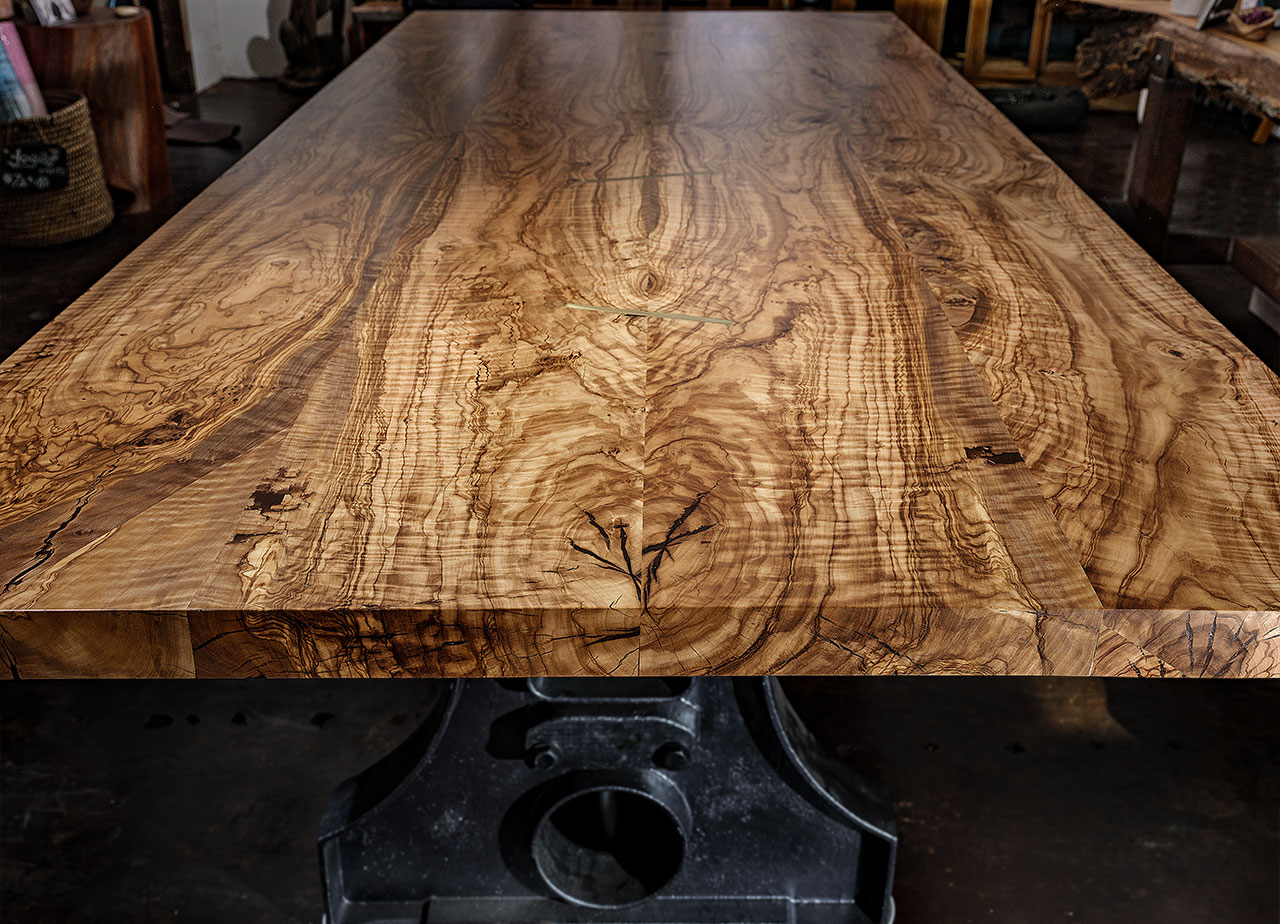 Olive wood dining room table