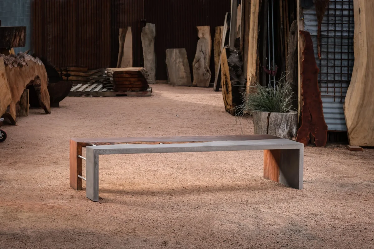 Eucalyptus Concrete Bench
