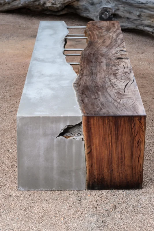 Eucalyptus Concrete Bench