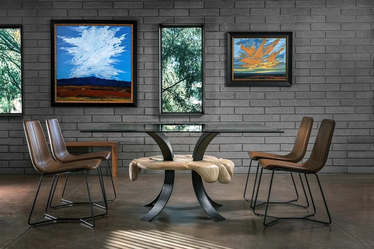 Glass Carob Dining Table