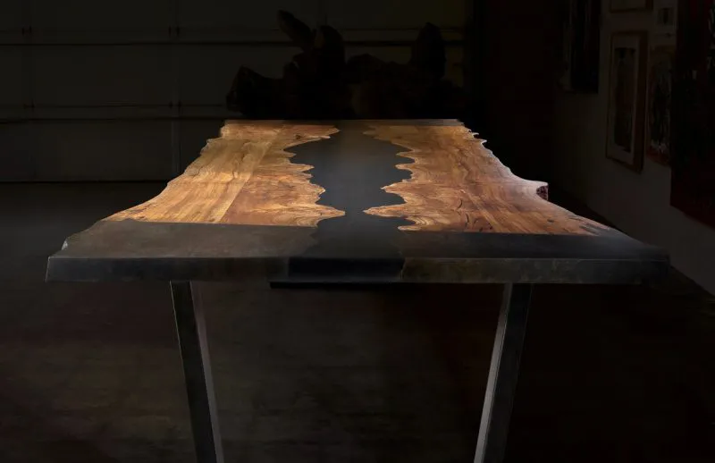 River Dining Table Eucalyptus Side 2