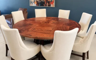 Copper Inlay Dining Table in Eucalyptus